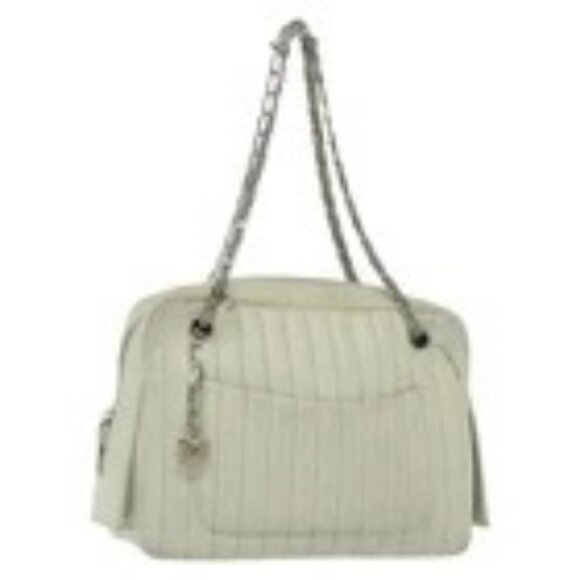 CHANEL Mademoiselle Double Chain Bag Leather Peppermint Silver CC Auth 137465 - Picture 1 of 16